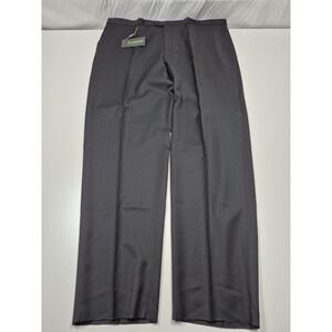 Zanieri Dress Pants Mens 46x36 Gray Wool Flat Front Straight Unhemmed Italy NWT